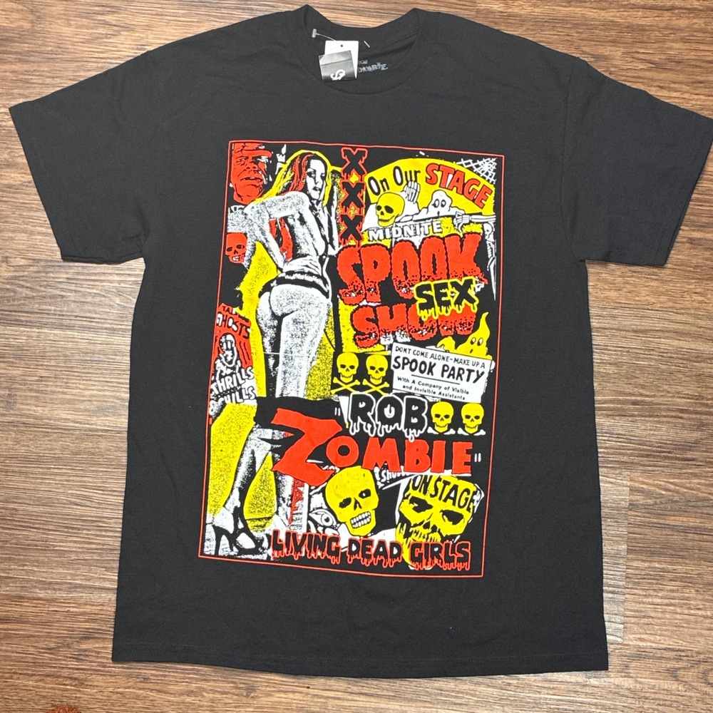 NWT Rob Zombie Spook Show Living Dead Girls T-Shirt M White Zombie Sherri Moon